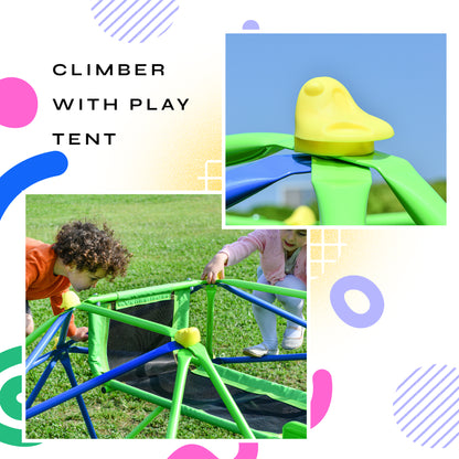 6 ft Playground Climber w/ 4.6ft Wave Slide; Kids Climbing Jungle Gym