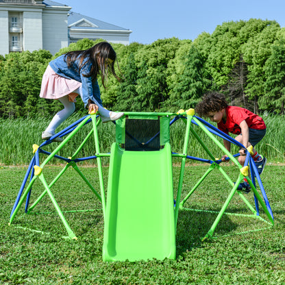 6 ft Playground Climber w/ 4.6ft Wave Slide; Kids Climbing Jungle Gym