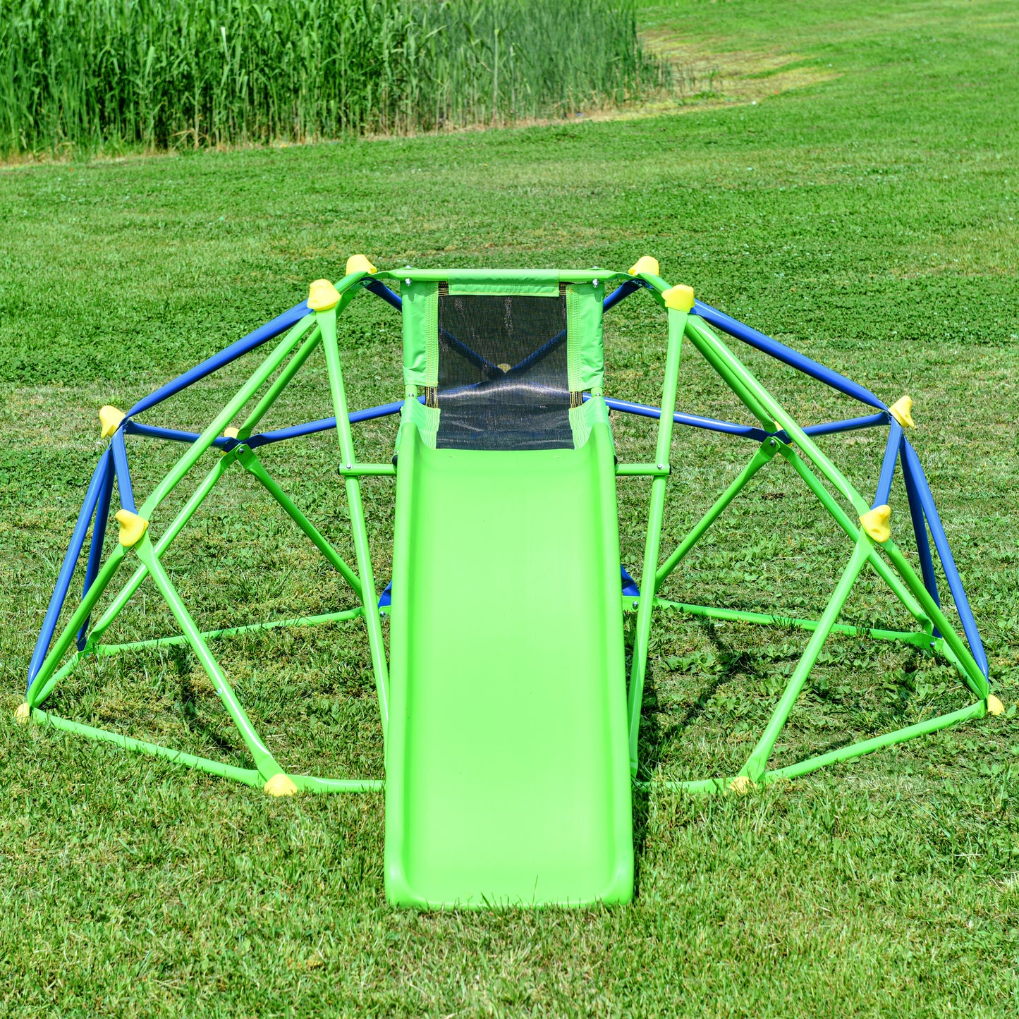 6 ft Playground Climber w/ 4.6ft Wave Slide; Kids Climbing Jungle Gym