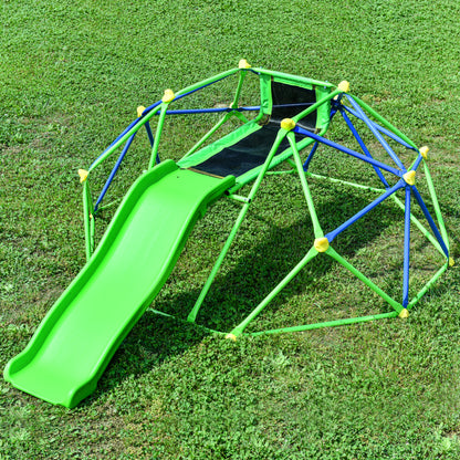 6 ft Playground Climber w/ 4.6ft Wave Slide; Kids Climbing Jungle Gym