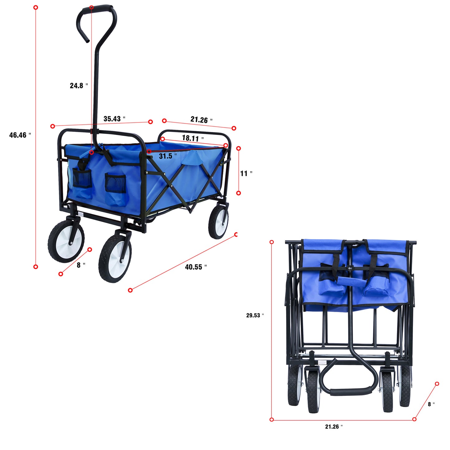 Folding Wagon; Garden, Shopping, Beach Cart