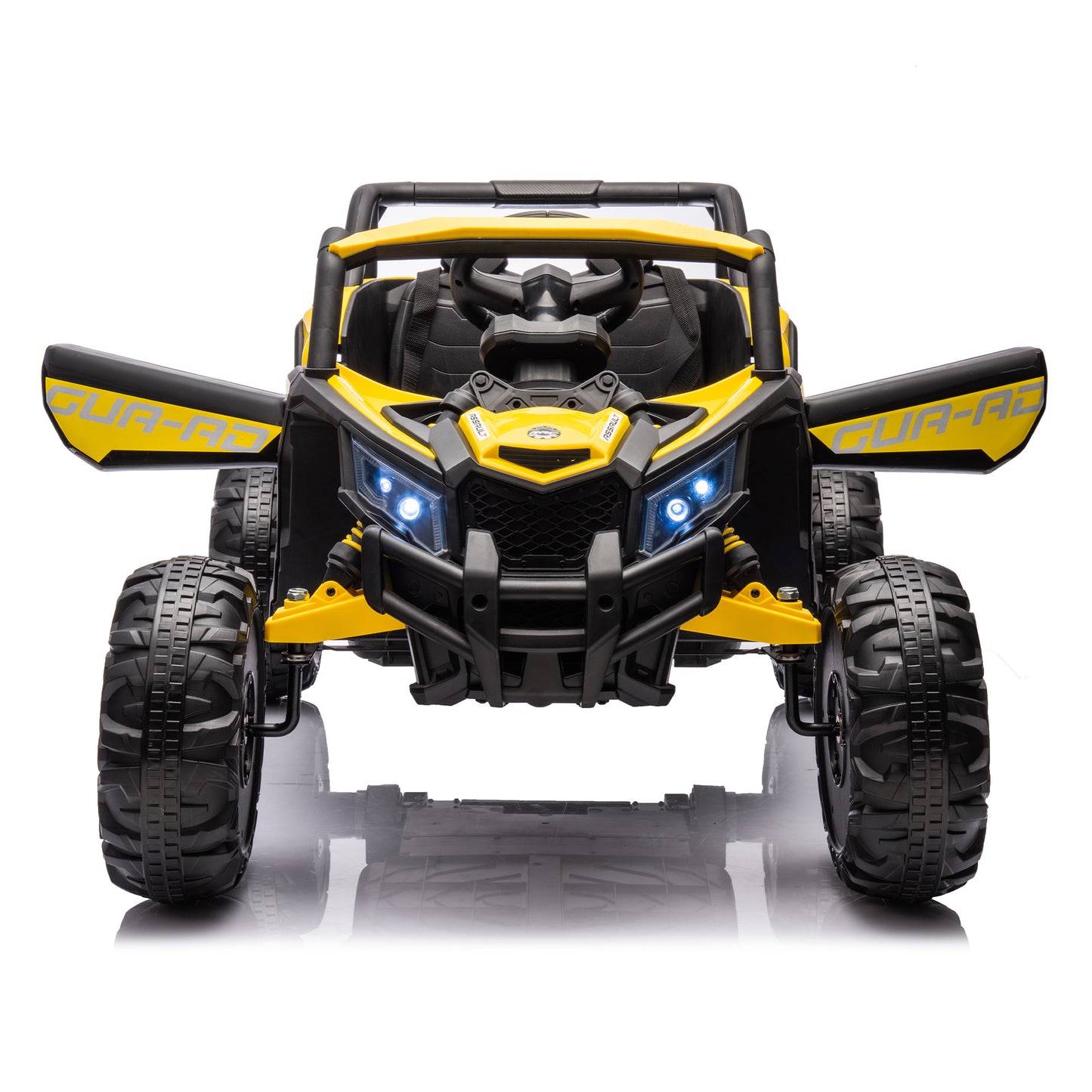 12V Ride On Car with Remote Control,UTV ride on for kid,3-Point Safety Harness, Music Player (USB Port/Volume Knob/Battery Indicator), LED Lights, High-Low Speed Switch - Off-Road Adventure for Kids