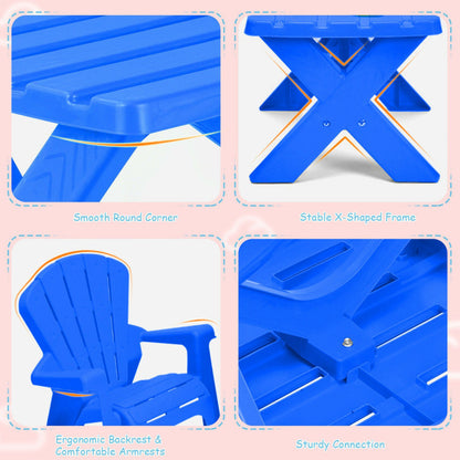 3-Piece Plastic Children's Play Table Chair Set