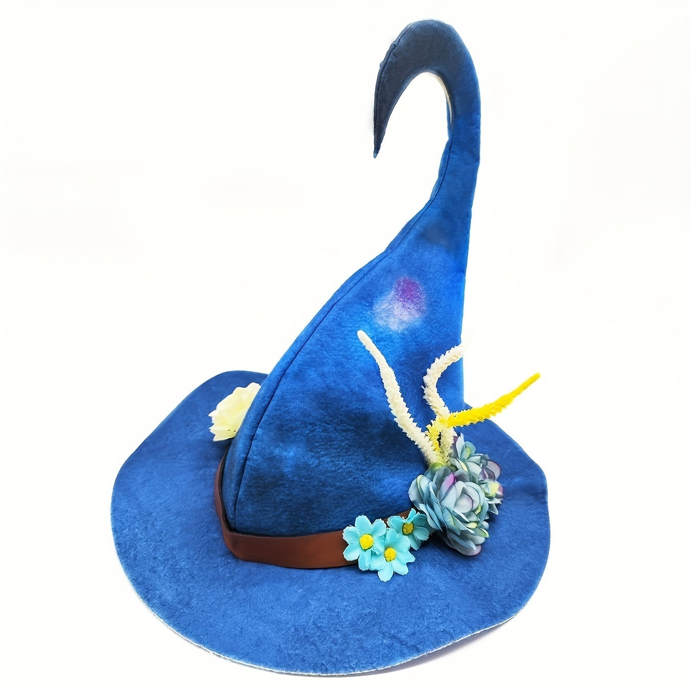 1pc, Deep Hole Blue Wizard Hat Harvest Festival Celebration Party Rave Big Brim Hat Halloween Personality, Headwear, Daily Party Supplies, Party Home Supplies, Party Gifts