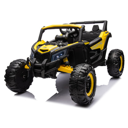 12V Ride On Car with Remote Control,UTV ride on for kid,3-Point Safety Harness, Music Player (USB Port/Volume Knob/Battery Indicator), LED Lights, High-Low Speed Switch - Off-Road Adventure for Kids