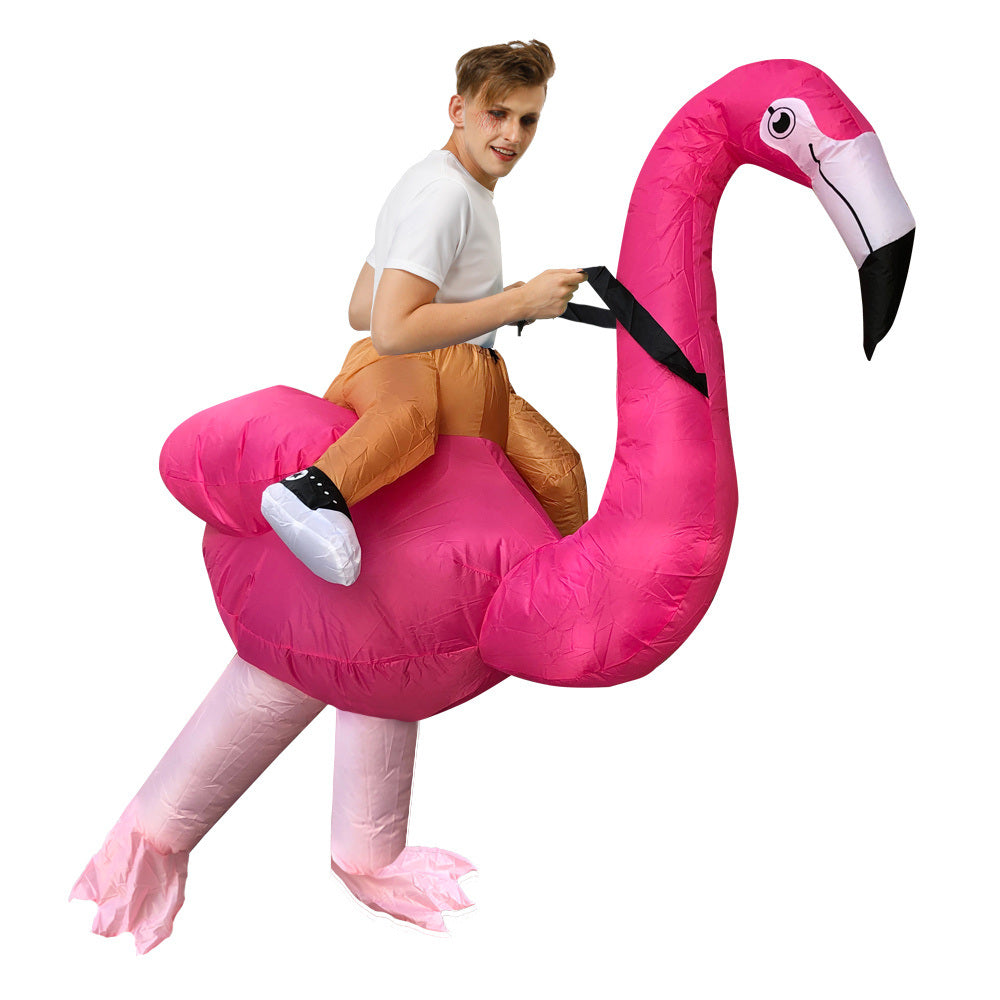 Christmas Flamingo Inflatable Costume, Halloween Party Cosplay Costumes, Party Dress Up For Halloween, Easter, Christmas( Without Battery )