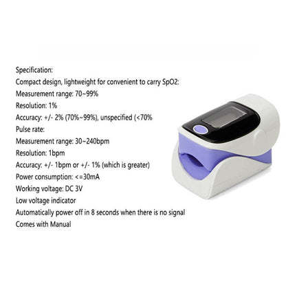 Fingertip Pulse, Oximeter, & Blood Oxygen Saturation Monitor; LED Display