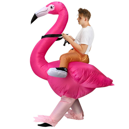 Christmas Flamingo Inflatable Costume, Halloween Party Cosplay Costumes, Party Dress Up For Halloween, Easter, Christmas( Without Battery )