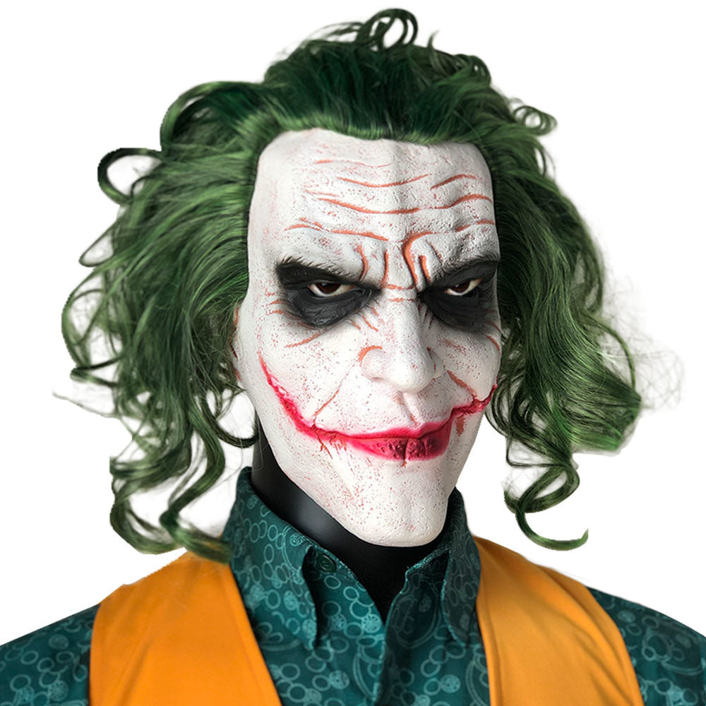 Horror Joker Mask Cosplay Scary Creepy Clown Latex Helmet Halloween Carnival Dress Up Party Costume Props