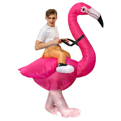 Christmas Flamingo Inflatable Costume, Halloween Party Cosplay Costumes, Party Dress Up For Halloween, Easter, Christmas( Without Battery )