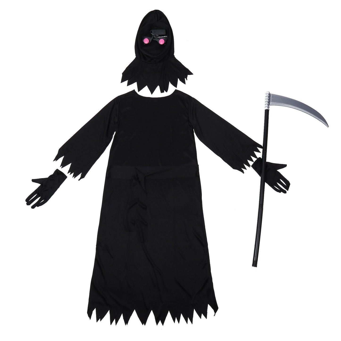 Children Mystery Horror Death Dress Up Halloween Act Costumes Cool Red Eyes Send Scythe