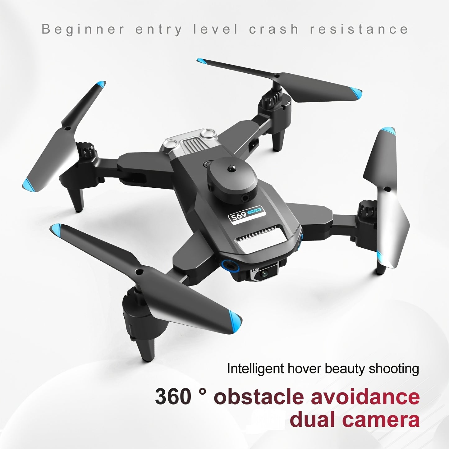 S69 Drone w/ HD Dual Camera & 3 Battery; 360° Obstacle Avoidance