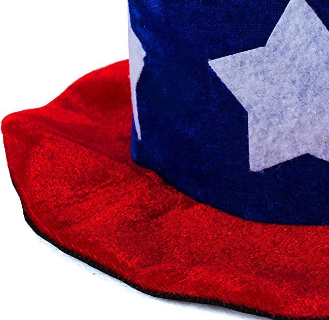 Uncle Sam Inspired 4th of July USA Hat, American Flag Pattern, Red White Blue