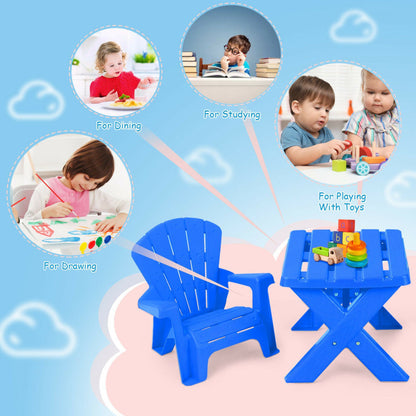 3-Piece Plastic Children's Play Table Chair Set