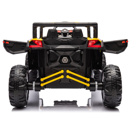 12V Ride On Car with Remote Control,UTV ride on for kid,3-Point Safety Harness, Music Player (USB Port/Volume Knob/Battery Indicator), LED Lights, High-Low Speed Switch - Off-Road Adventure for Kids