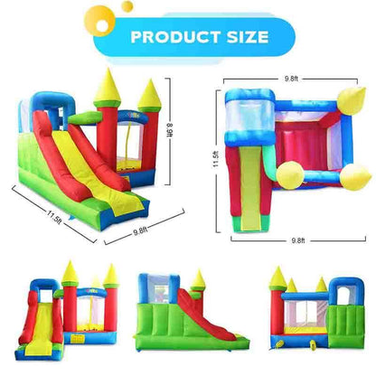 YARD Inflatable Bouncer Bouncy Castle Bounce House Combo Slide with Blower