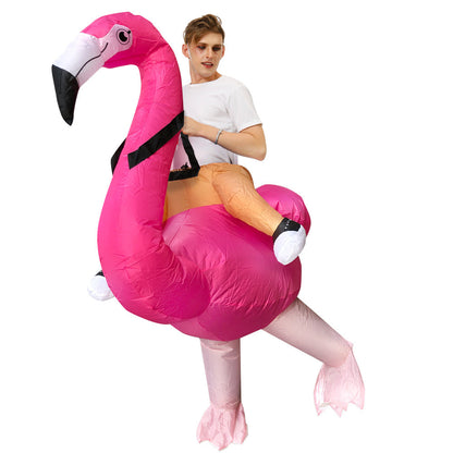 Christmas Flamingo Inflatable Costume, Halloween Party Cosplay Costumes, Party Dress Up For Halloween, Easter, Christmas( Without Battery )