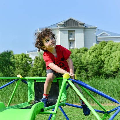 6 ft Playground Climber w/ 4.6ft Wave Slide; Kids Climbing Jungle Gym