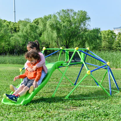 6 ft Playground Climber w/ 4.6ft Wave Slide; Kids Climbing Jungle Gym