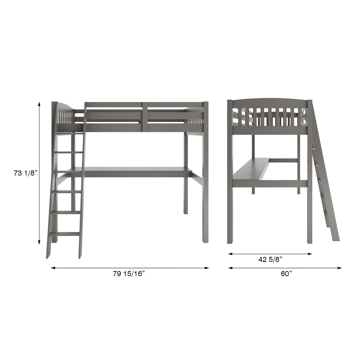 Yes4Wood Space Saver Twin Size Kids Loft Bed with Stairs for Toddlers