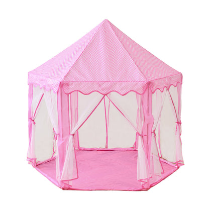 Outdoor Indoor Portable Folding Princess Castle Tent; (Warm LED Star Lights)