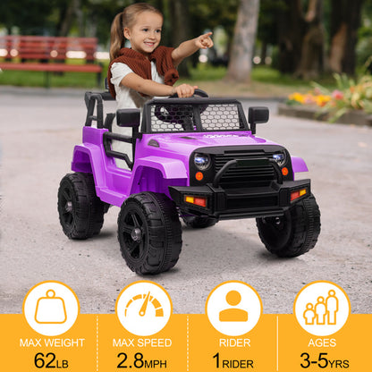 LEADZM Dual Drive Jeep; 12V 4.5A.h with 2.4G Remote Control, Purple