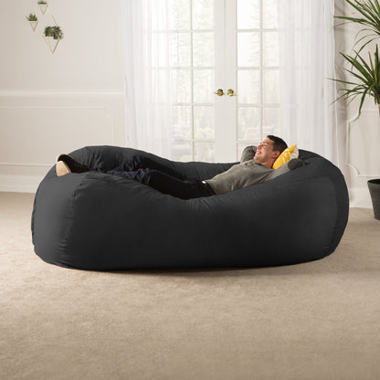 Jaxx 7 Foot Giant Bean Bag Sofa, Black