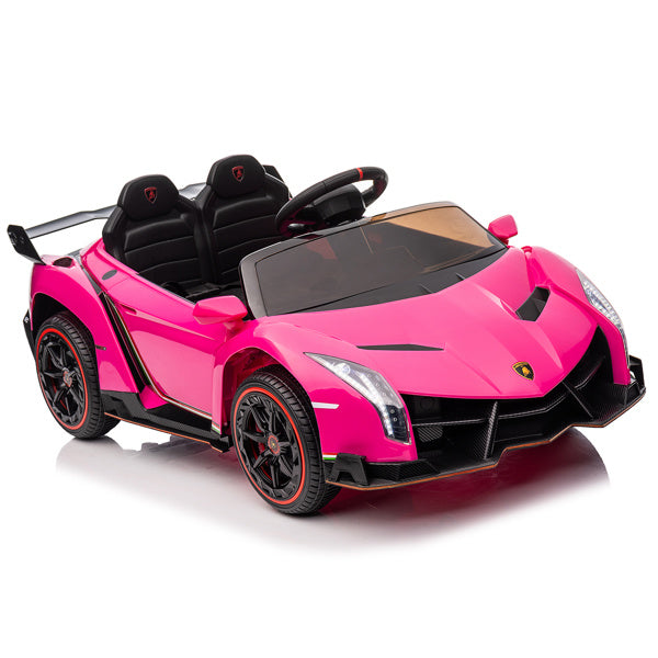 LEADZM Lamborghini Poison; Small Dual Drive 12V 4.5AH with 2.4G Remote Control, Pink