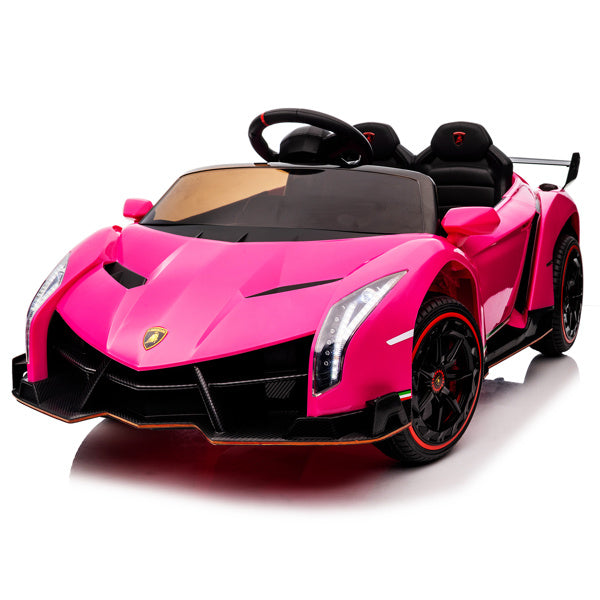 LEADZM Lamborghini Poison; Small Dual Drive 12V 4.5AH with 2.4G Remote Control, Pink