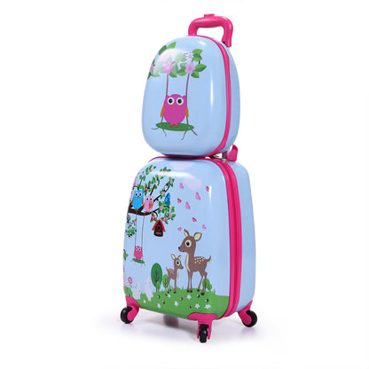 2 PCS Kids Luggage Set, 12\" Backpack and 16\" Spinner Case with 4 Universal Wheels, Travel Suitcase for Boys Girls - Second Chance Zone