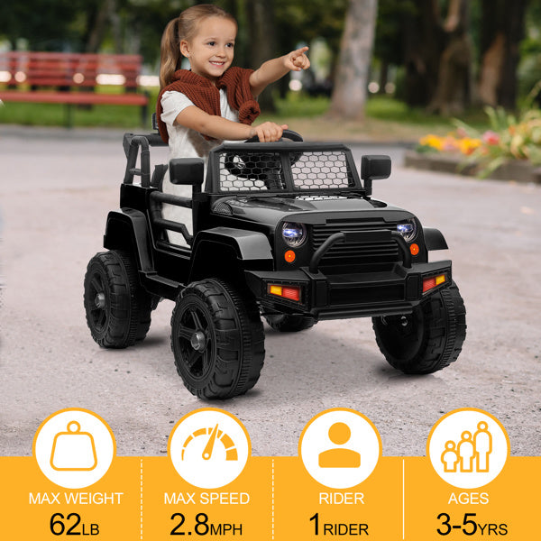 LEADZM Dual Drive Jeep;  12V 4.5A.h with 2.4G Remote Control, Black