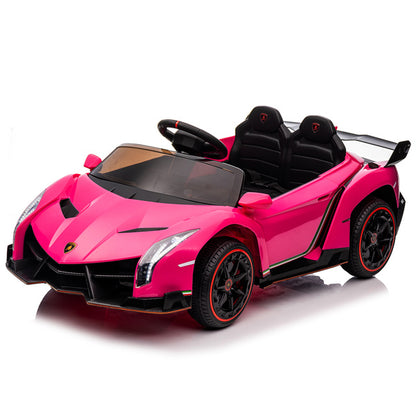 LEADZM Lamborghini Poison; Small Dual Drive 12V 4.5AH with 2.4G Remote Control, Pink