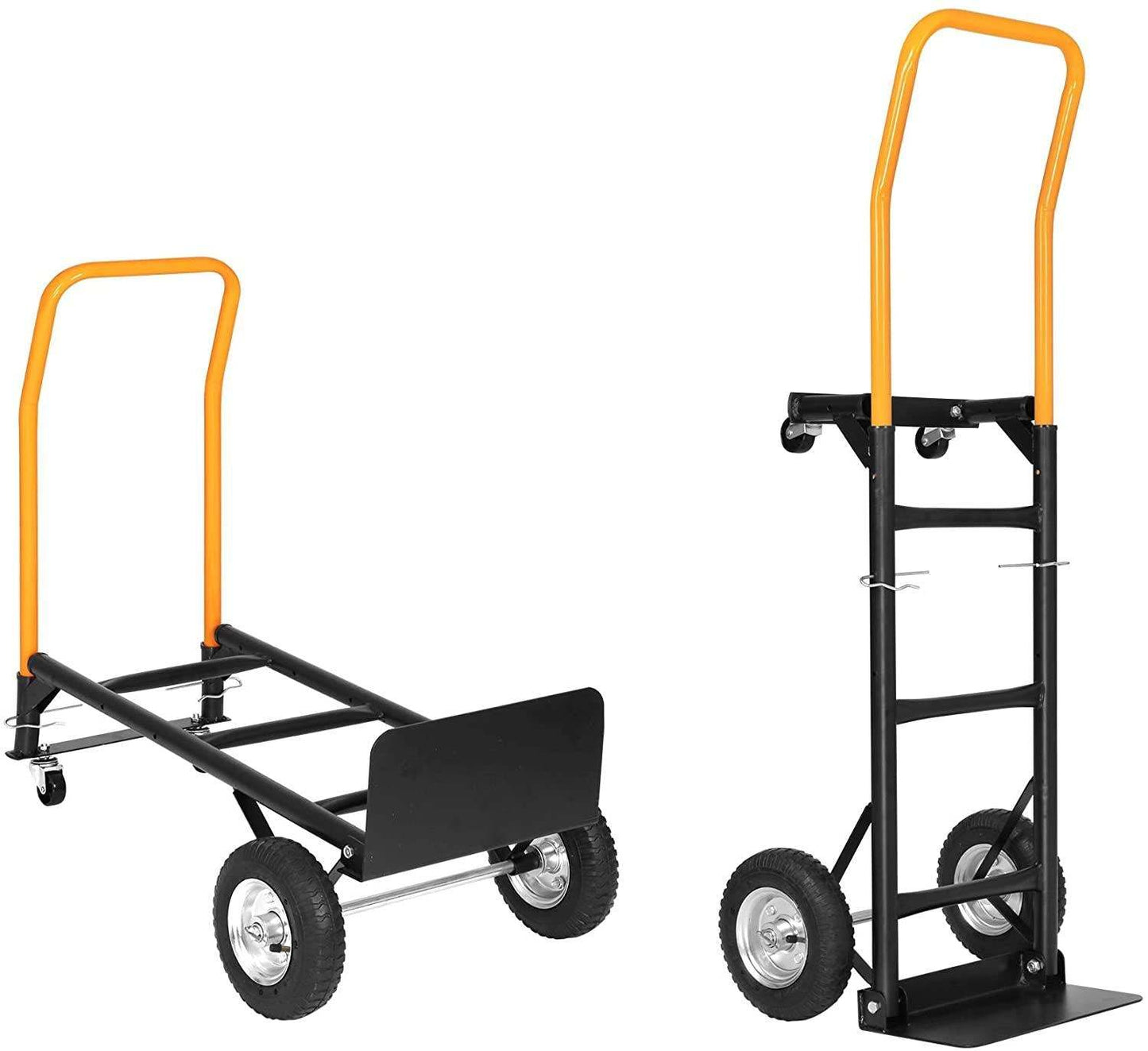 Bosonshop Convertible Hand Truck Dual Purpose 2 Wheel Dolly and 4 Wheel Push Cart with Swivel Wheels 330 Lbs - Second Chance Zone