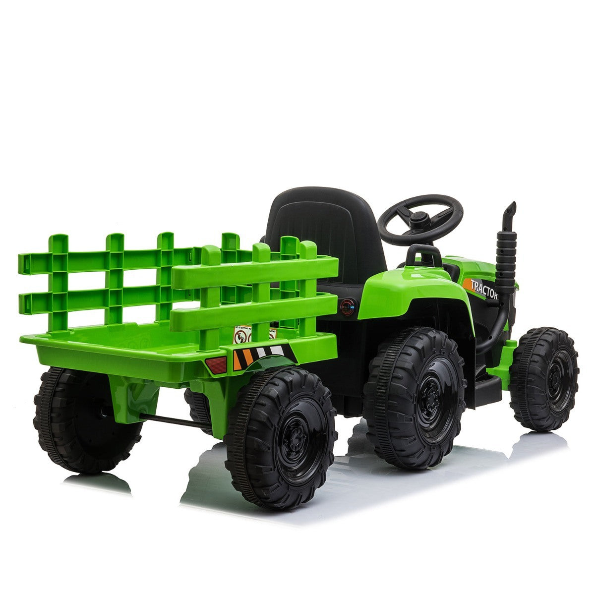 12V Ride On Tractor w/ Trailer; LED Lights, 3 to 6 Ages, Light Green