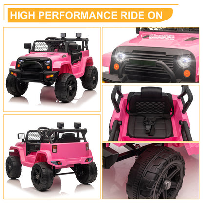 LEADZM 12V Jeep; Dual Drive 4.5A.h with 2.4G Remote Control; Pink