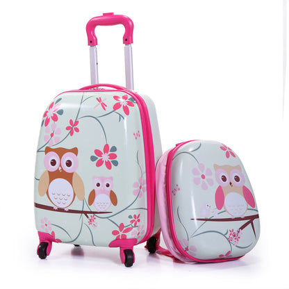 2 PCS Kids Luggage Set, 12\" Backpack and 16\" Spinner Case with 4 Universal Wheels, Travel Suitcase for Boys Girls - Second Chance Zone