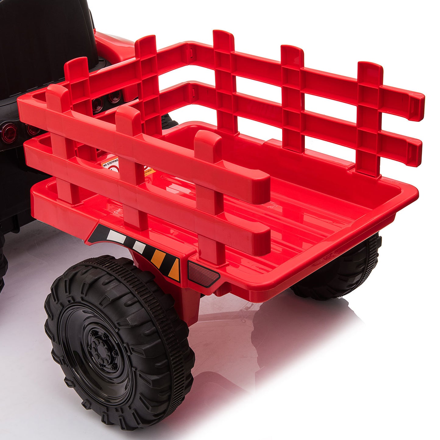 12V Ride On Tractor w/ Trailer; LED Lights, 3 to 6 Ages, Red