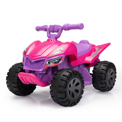 Kids Ride-on ATV; 6V Battery, w/ Music, LED Lights, Age 3-5, Rose Red