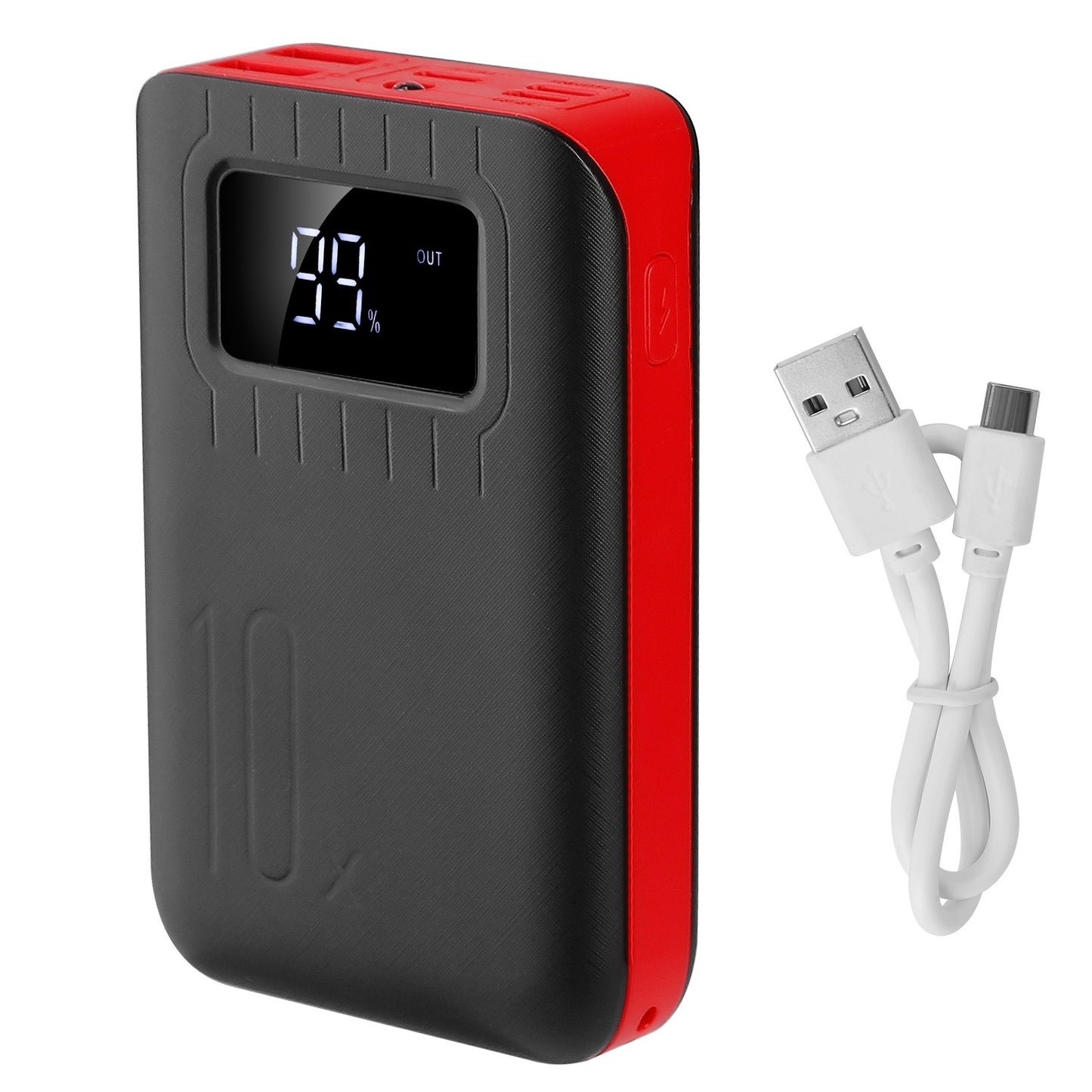 10000mAh Portable Power Bank External Battery Pack Charger Dual USB Charge Ports with LCD Display Flashlight Type C Micro USB Lightning Input Ports - Second Chance Zone