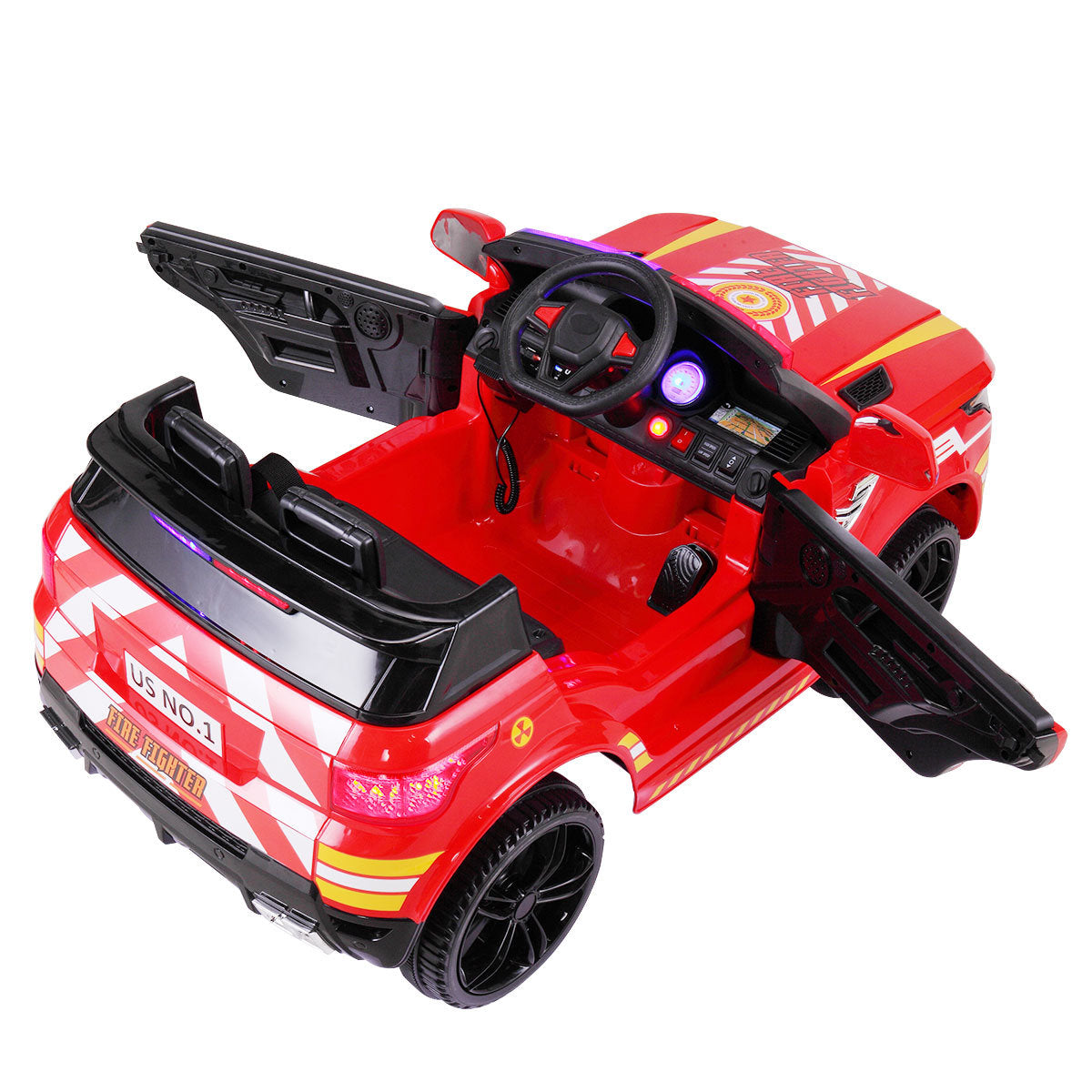 Ride on Police Car w/ Parental Remote Control; 12V Battery Powered w/ Siren, Flashing Lights, Red