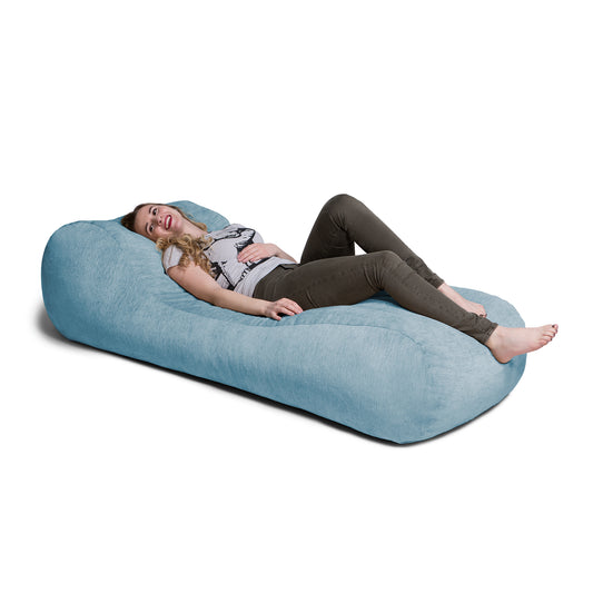 Jaxx Arlo Chaise Lounge Bean Bag Chair - Premium Chenille, Turquoise