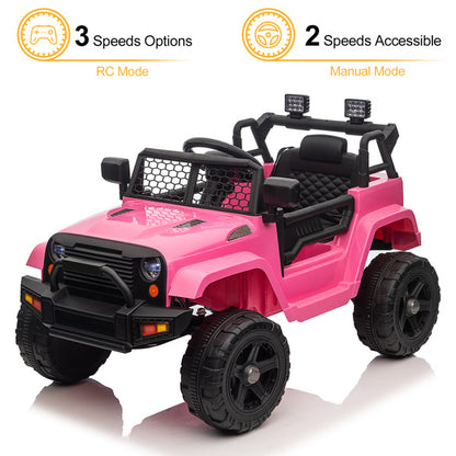 LEADZM 12V Jeep; Dual Drive 4.5A.h with 2.4G Remote Control; Pink