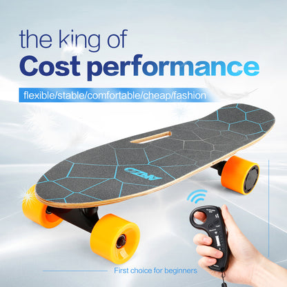 Small Electric Skateboard w/ Remote Control; 350W, Max 10mph, for Kids