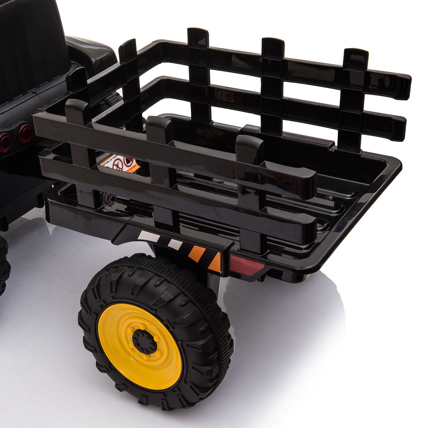 12V Ride On Tractor w/ Trailer; LED Lights, 3 to 6 Ages,  Black