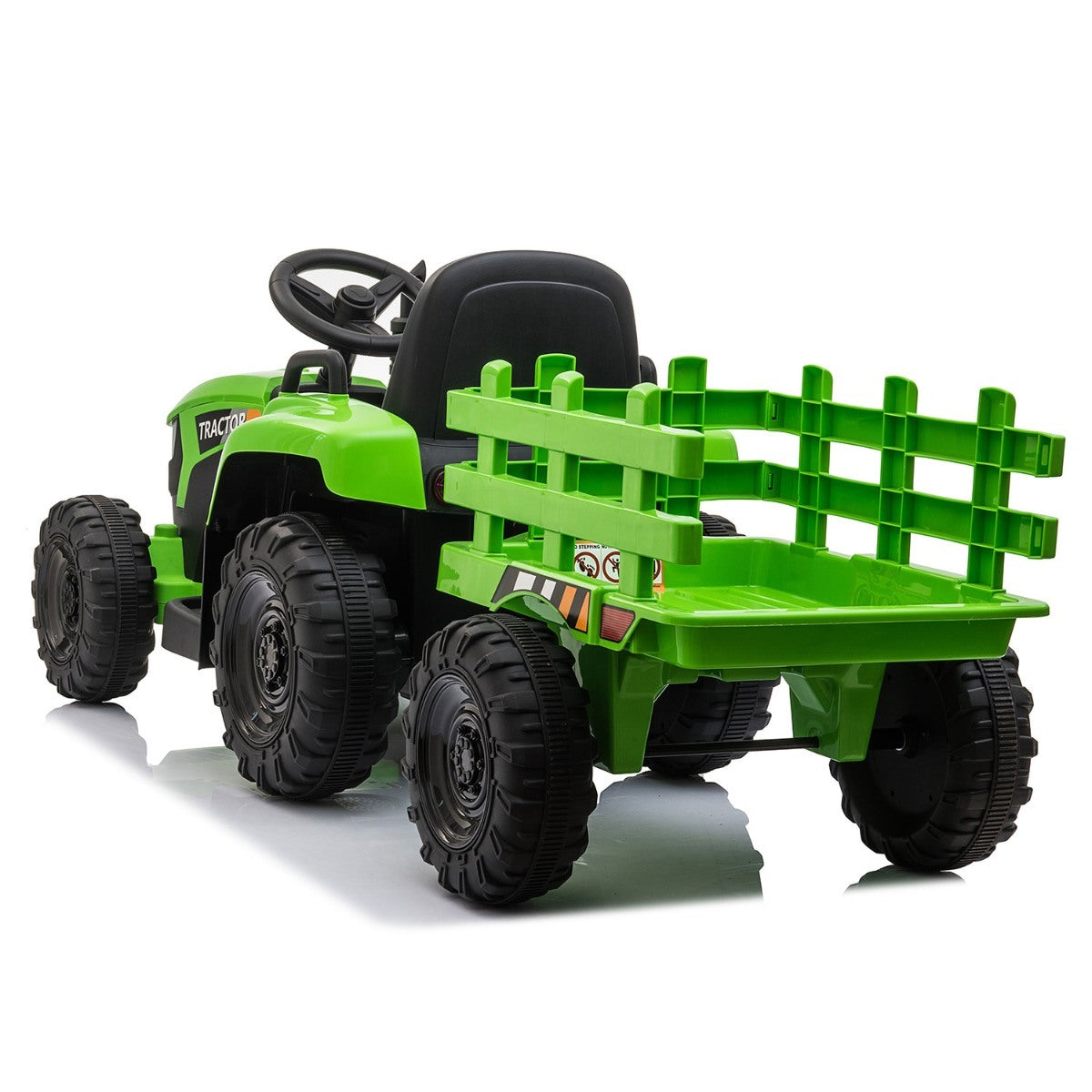 12V Ride On Tractor w/ Trailer; LED Lights, 3 to 6 Ages, Light Green