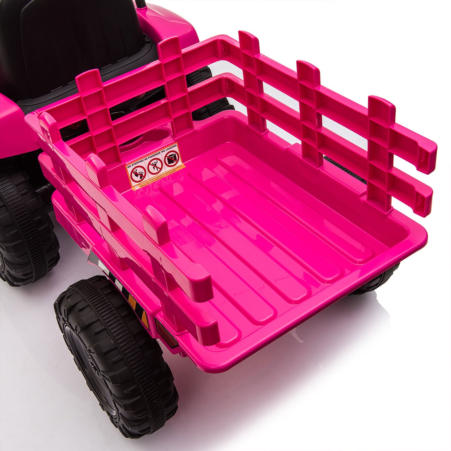 12V Ride On Tractor w/ Trailer; LED Lights, 3 to 6 Ages,  Rosy