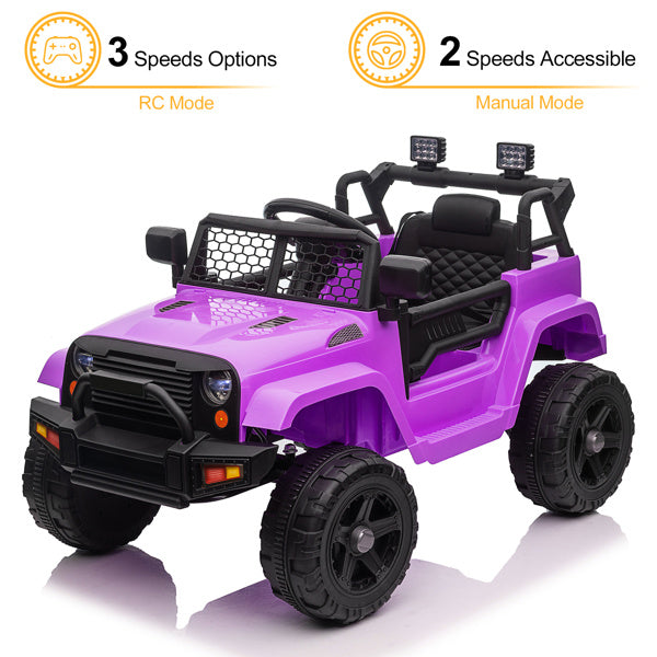 LEADZM Dual Drive Jeep; 12V 4.5A.h with 2.4G Remote Control, Purple