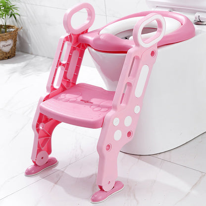 Potty Training Toilet Seat w/Step-Stool Ladder For Children; Foldable