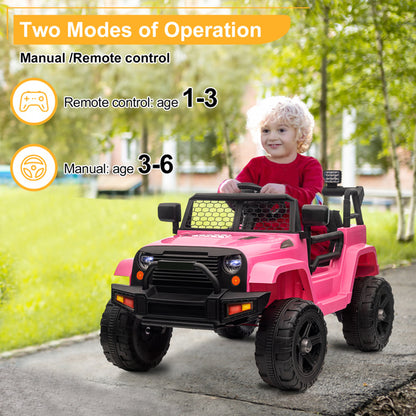 LEADZM 12V Jeep; Dual Drive 4.5A.h with 2.4G Remote Control; Pink