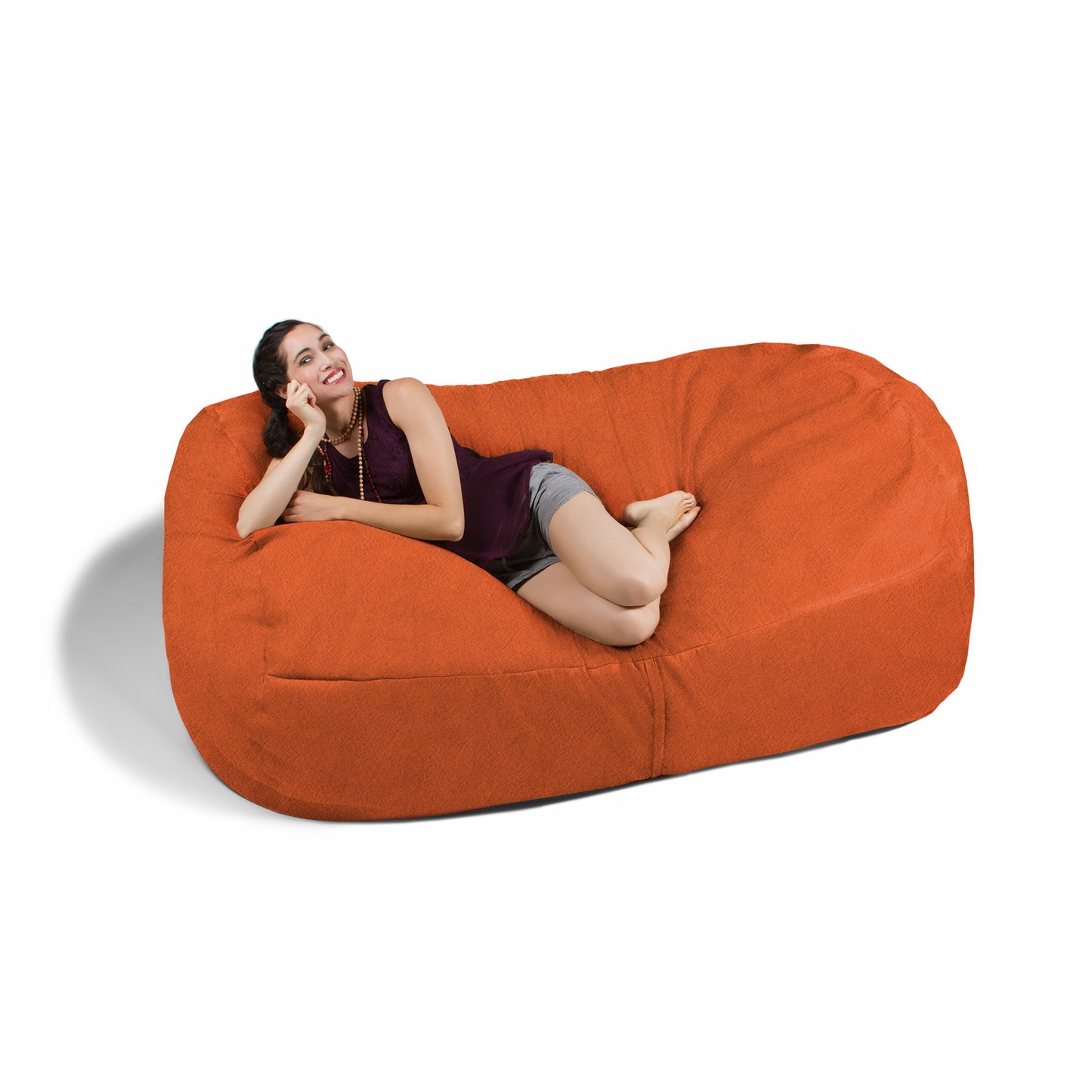 Jaxx 7 Foot Giant Bean Bag Sofa, Mandarin